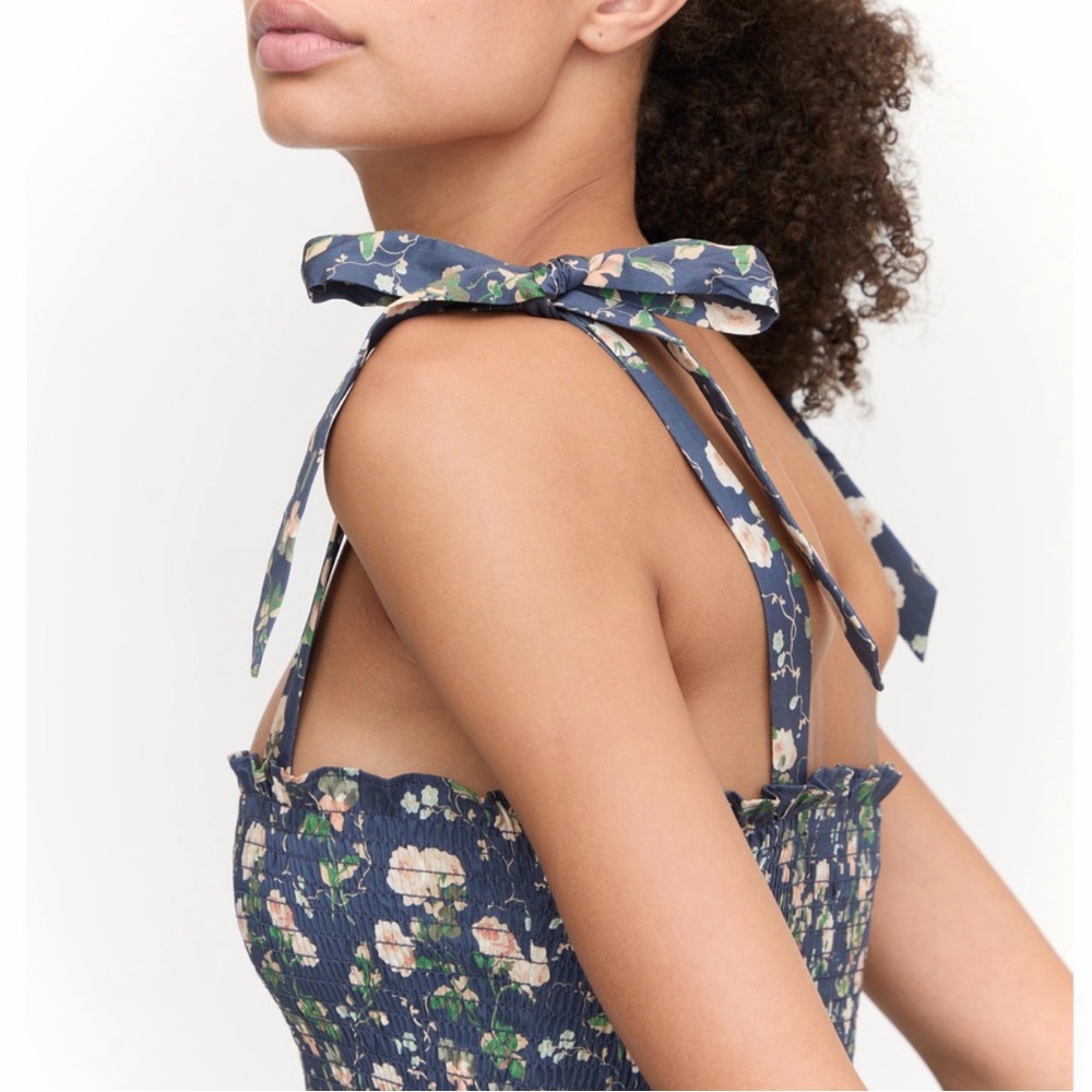 Hill House Garden Party Mini Dress in Navy Floral - Picture 2 of 2